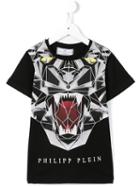 Philipp Plein Kids 'angry Eyes' T-shirt, Boy's, Size: 12 Yrs, Black