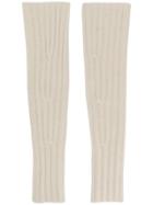 Cashmere In Love Ribbed Fingerless Aspen Gloves - White