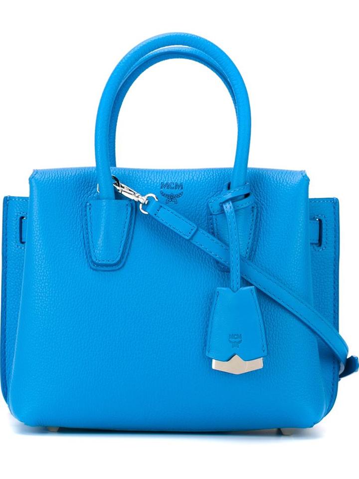 Mcm Mini 'milla' Crossbody Bag, Women's, Blue, Calf Leather