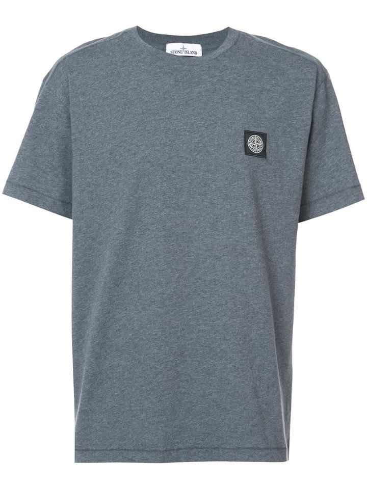 Stone Island - Logo Plaque T-shirt - Men - Cotton - L, Grey, Cotton