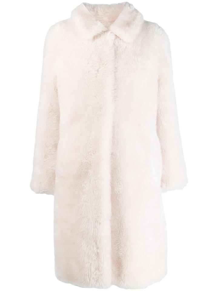 Yves Salomon Meteo Fur-trimmed Wool Coat - White