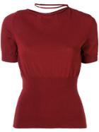 Jacquemus Cut-out Back Fitted Top - Red
