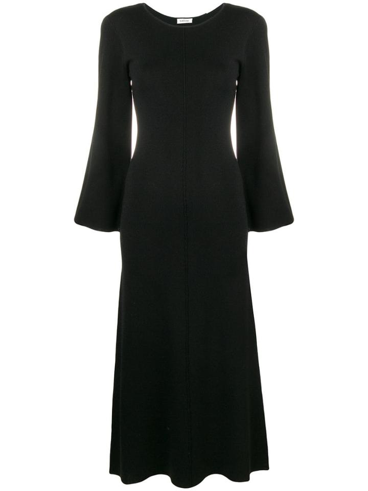 Toteme Flared Knit Midi Dress - Black