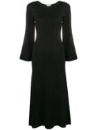 Toteme Flared Knit Midi Dress - Black