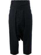 Rick Owens - Drop-crotch Cropped Trousers - Women - Nylon/polyamide/spandex/elastane/alpaca - 44, Black, Nylon/polyamide/spandex/elastane/alpaca