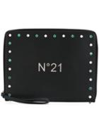 No21 - Studded Zip Clutch - Women - Leather - One Size, Black, Leather