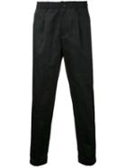 Estnation - Tapered Cropped Trousers - Men - Cotton - S, Black, Cotton