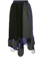 Kolor Asymmetric Pleated Skirt - Black