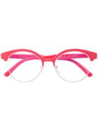 Fendi Eyewear - Round Metal Glasses - Women - Acetate/metal (other) - 52, Red, Acetate/metal (other)