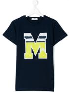 Msgm Kids - M Print T-shirt - Kids - Cotton - 14 Yrs, Blue
