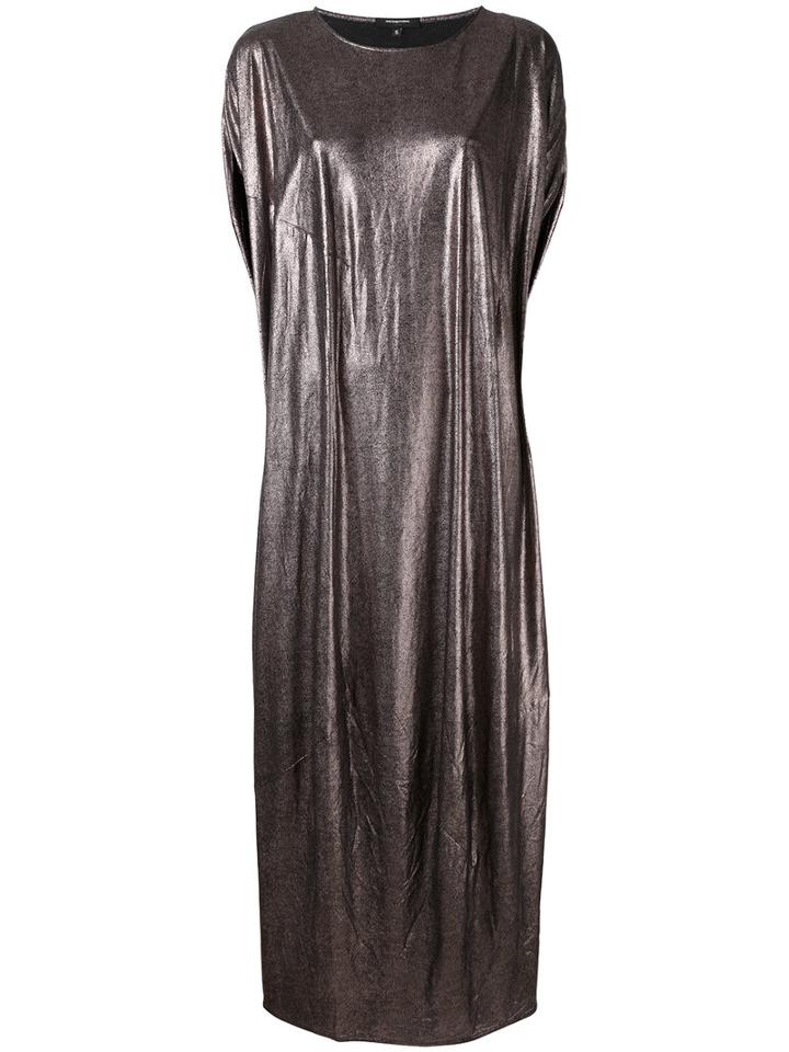 Unconditional - Shift Metallic Dress - Women - Rayon - M, Grey, Rayon