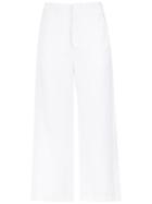 Sjyp White Cropped Kick Flare Jeans
