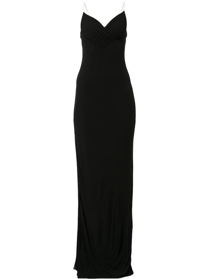 Balmain Rhinestone Spaghetti Strap Dress - Black