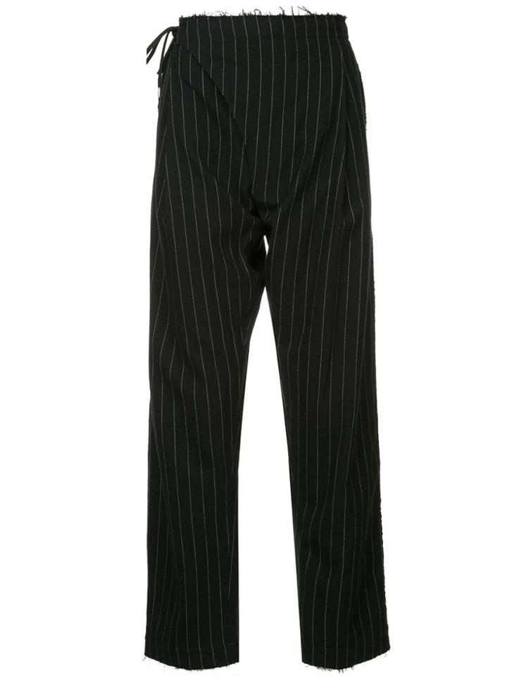 Takahiromiyashita The Soloist Striped Straight-leg Trousers - Black