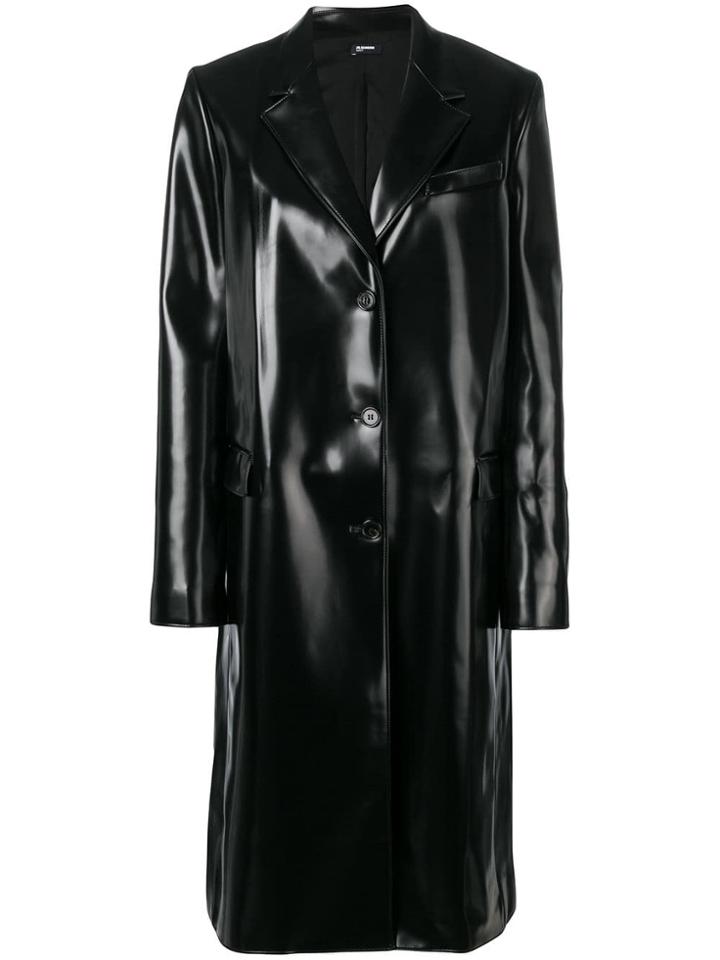 Jil Sander Navy Buttoned Rain Coat - Black