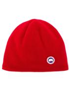 Canada Goose Logo Beanie Hat - Red