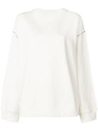 Mm6 Maison Margiela Contrast Stitch Sweatshirt - White
