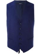 Tagliatore Classic Waistcoat, Men's, Size: 50, Blue, Cupro/virgin Wool