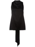 Tom Ford Back Tie Collar Tank, Women's, Size: 38, Black, Silk