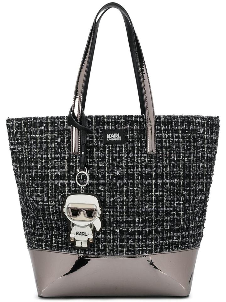 Karl Lagerfeld Karl In Space Tweed Shopper - Metallic