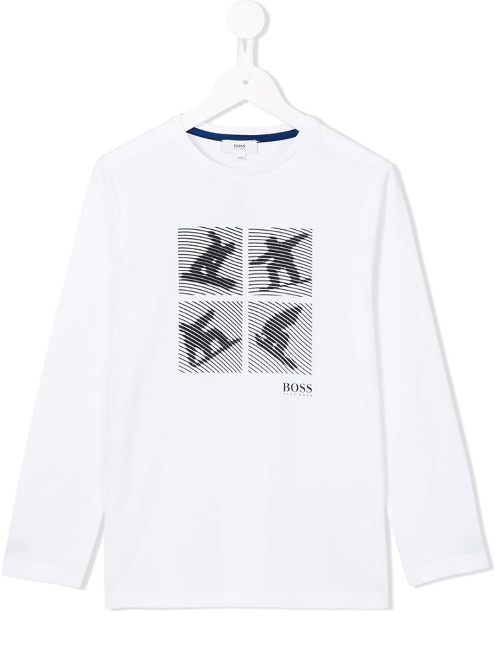 Boss Kids Snowboarder Print T-shirt