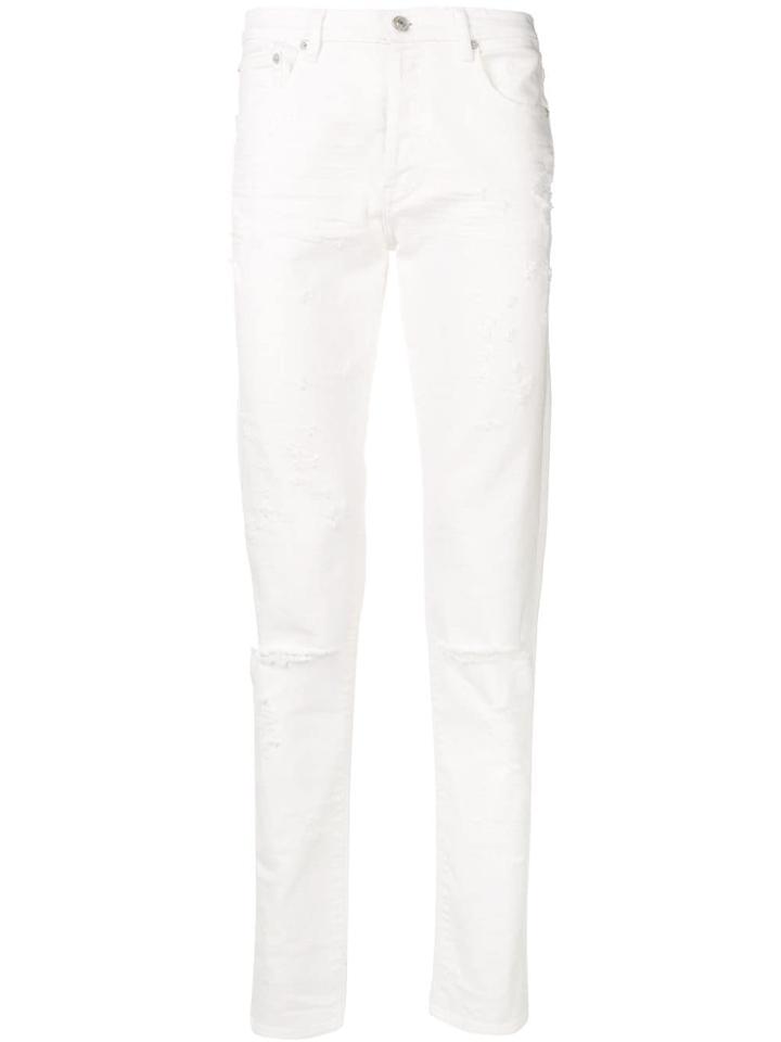 Givenchy Distressed Straight Leg Jeans - White