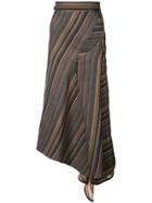 Maticevski Striped Asymmetric Skirt - Black