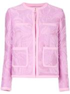 Emilio Pucci Cropped Jacquard Jacket - Pink & Purple
