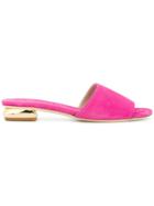 Anna F. Contrast Open-toe Sandals - Pink & Purple