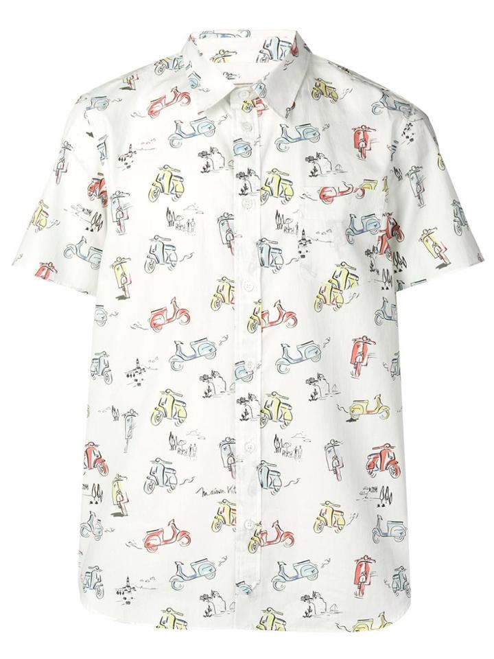 Maison Kitsuné Moped Print Shirt - White