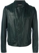 Ann Demeulemeester Patch Pocket Zipped Jacket, Men's, Size: Large, Green, Rayon/polyester/leather