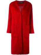 Federica Tosi Single Breasted Coat, Women's, Size: Small, Red, Acrylic/polyamide/mohair/alpaca