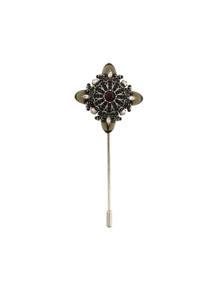 Alexander Mcqueen Crystal Pin, Men's, Metallic
