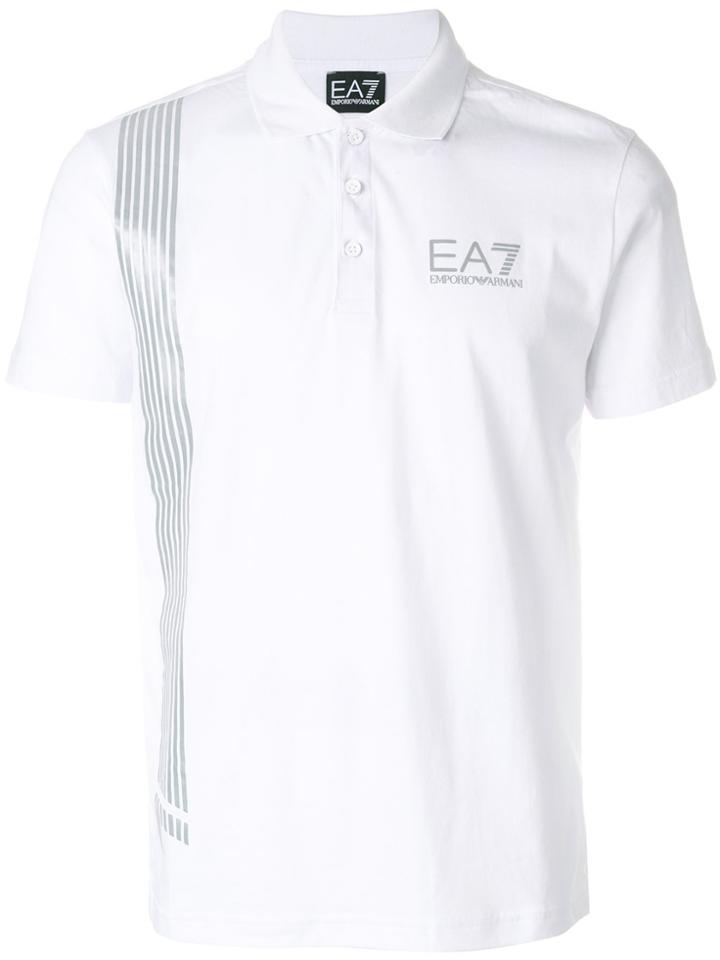 Ea7 Emporio Armani Stripe Detail Polo Shirt - White