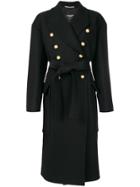 Rochas Double Breasted Coat - Black
