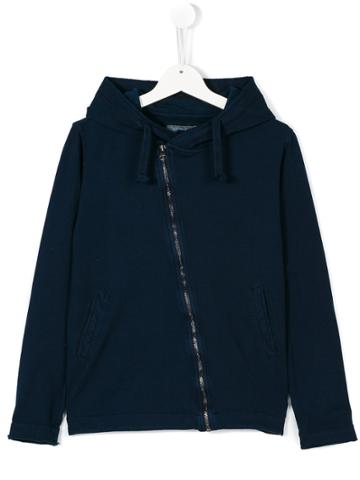 Officina 51 Asymmetric Zip Hoodie - Blue