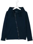 Officina 51 Asymmetric Zip Hoodie - Blue