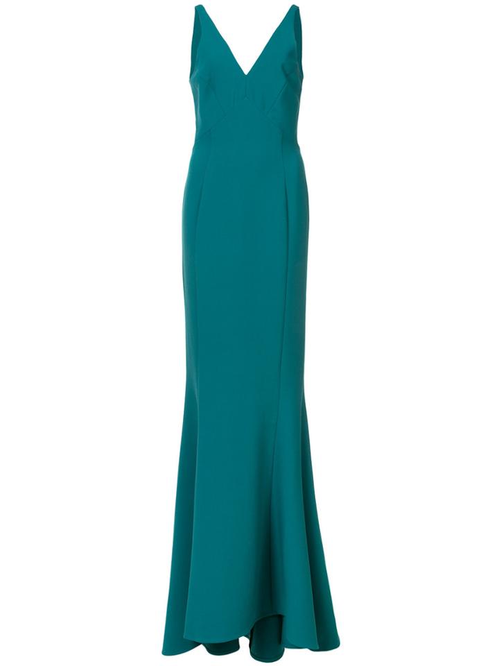 Likely Plunge Neck Mermaid Gown - Green