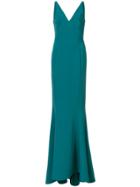 Likely Plunge Neck Mermaid Gown - Green