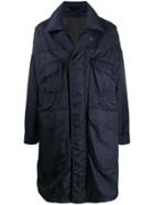 Ermenegildo Zegna Mid-length Panelled Raincoat - Blue