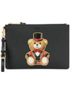 Moschino Appliqué Circus Bear Clutch - Black