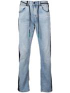 Off-white Straight Leg Jeans With Side Stripes - Blue