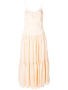 Erika Cavallini Frill Tiered Slip Dress - Nude & Neutrals