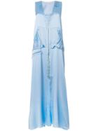 Giacobino Zip Front Long Dress - Blue