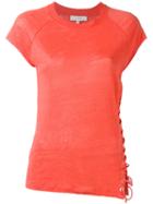 Iro Side-tie Fastening T-shirt, Women's, Size: Xs, Pink/purple, Linen/flax