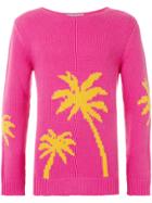 Ermanno Scervino Palm Tree Intarsia Sweater - Pink & Purple