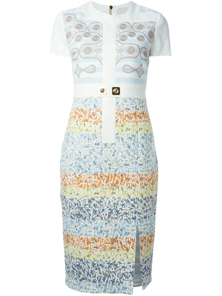 Peter Pilotto 'niove' Dress, Women's, Size: 12, White, Silk/polyamide/polyester/acetate