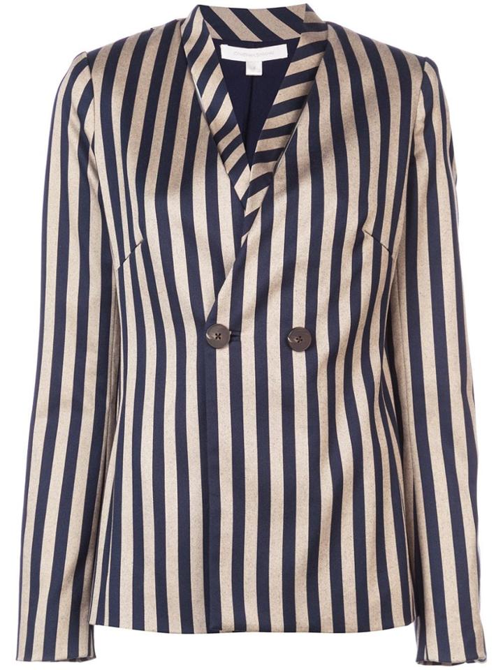 Jonathan Simkhai Structured Stripe Cutout Blazer - Gold