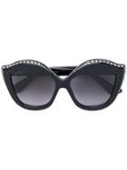 Gucci Eyewear Crystals Applique Sunglasses - Black