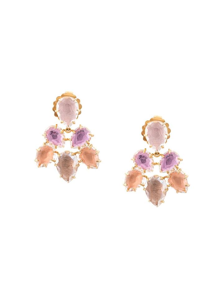 Larkspur & Hawk Caterina Pansy Rose Fawn Earrings - Pink
